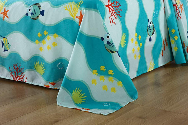 5pcs/7pcs Boys Girls Comforter Set Kids Comforter Set Bedding Set Include Sheet Set Bunk Beds for Children Twin/Full/ 277 Fish Comforter