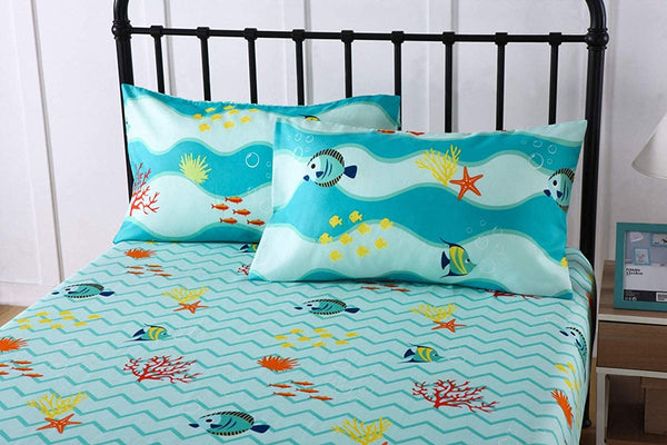 5pcs/7pcs Boys Girls Comforter Set Kids Comforter Set Bedding Set Include Sheet Set Bunk Beds for Children Twin/Full/ 277 Fish Comforter