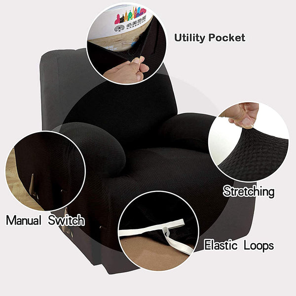One Piece Stretch Recliner Slipcover Chair Recliner Cover Lazy Boy Slipcover Stretch Fit Furniture, Sonia